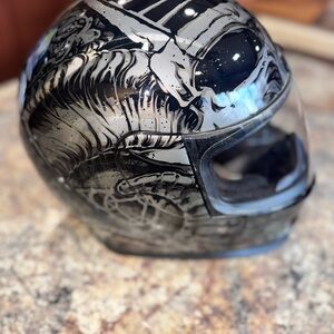ICON Black and Silver Graphic Helmet